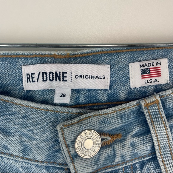 Re/Done 90s High Rise Loose Fit Jeans 26 Beach Destroy Light Wash - Picture 5 of 12
